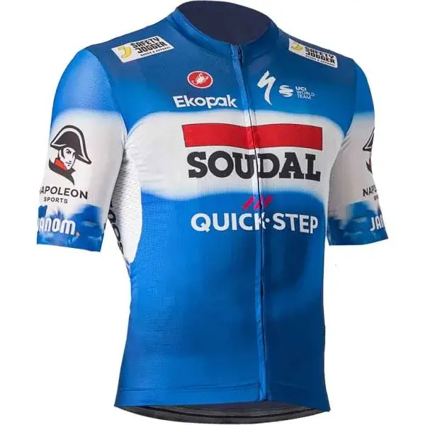 Castelli QUICK STEP COMPETIZIONE Pánsky cyklistický dres, modrá, veľkosť