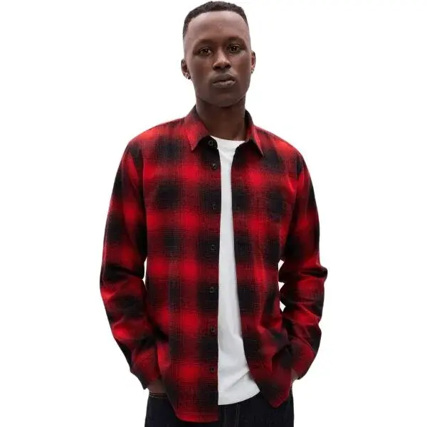 GAP V-LS STANDARD FLANNEL Pánska košeľa, čierna, veľkosť