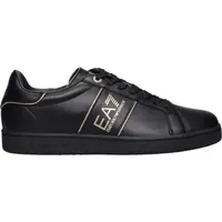 EA7 CLASSIC LOGO Pánské kožené tenisky, černá, velikost 44 2/3