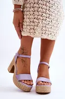 Boto Pohodlné semišové sandály na robustním podpatku fialove Elishia