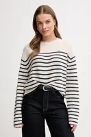 Vlněný svetr Tommy Hilfiger dámský, béžová barva, WW0WW46438