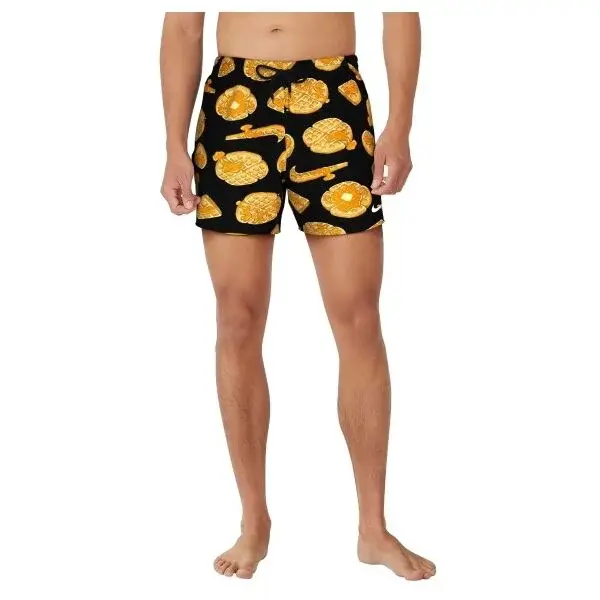 Nike MULTI PRINT Pánské plavecké šortky, černá, velikost