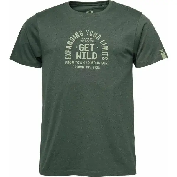 LOAP BORUM Pánské fashion tričko, tmavě zelená, velikost
