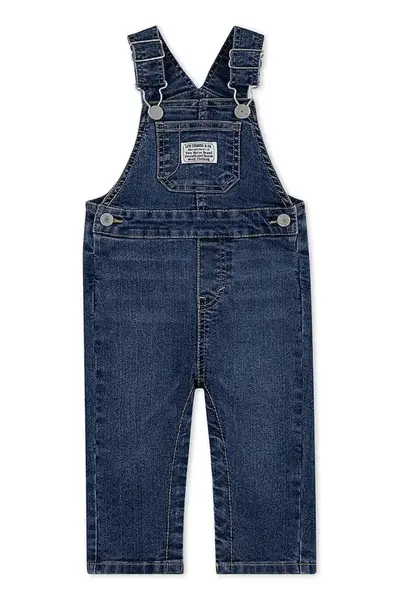 Detské rifľové nohavice na traky Levi's DENIM OVERALL