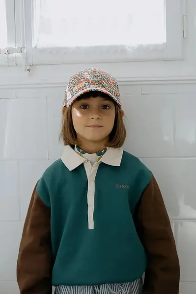 Detská bavlnená mikina Tinycottons COLOR BLOCK POLO SLEEVE TEE