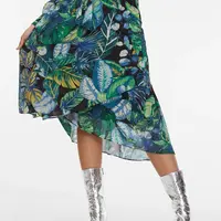 Čierno-zelená dámska vzorovaná sukňa ORSAY