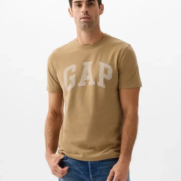 Hnedé pánske tričko s logom GAP