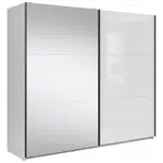 MID.YOU SKŘÍŇ S POSOUVACÍMI DVEŘMI, čiré, vysoce lesklá bílá, 220/195,5/60 cm