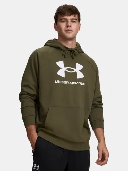 Khaki pánska mikina s kapucňou Under Armour Rival