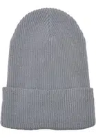 Ribbed knit cap made of recycled yarn grey