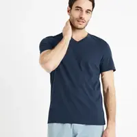 Tmavomodré pánske basic tričko Celio Debasev