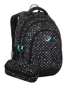 Školský set Bagmaster SUPERNOVA 23 A Set Black/Turquoise