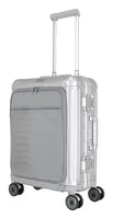 Hliníkový kufor Travelite Next 4w S Front pocket Silver