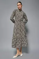 DEFACTO košeľa golier Ayrobin Maxi šaty s dlhým rukávom