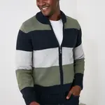 Trendyol Khaki Slim Wool Half Turtleneck Color Block Knitwear Cardigan