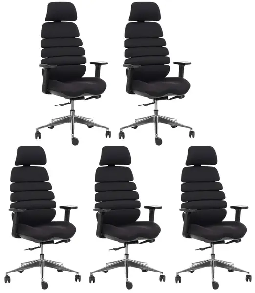 MERCURY 5PACK Kancelárska stolička SPINE čierna s PDH (5 ks)
