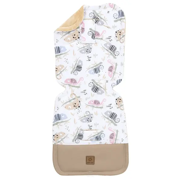 Vložka do kočíka prešívaná minky - Chameleónci béžová