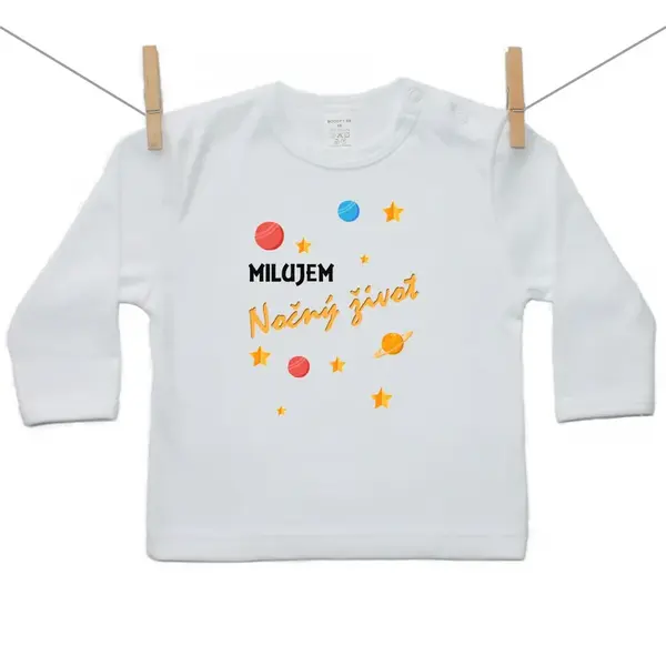 Boodyy Tričko s dlhým rukávom Milujem nočný život 80 (9-12 mesiacov)