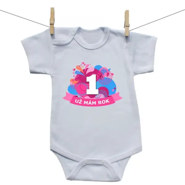 Boodyy Body s krátkym rukávom Už mám 1 rok Rúžová 56 (0-2 mesiace)