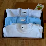 Boodyy Body s dlhým rukávom, biele, modré, 3ks 62 (2-4 mesiace)