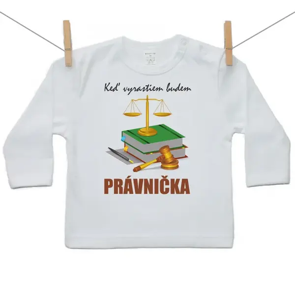 Boodyy Tričko s dlhým rukávom Keď vyrastiem budem právnička 98 (2-3 roky)