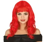 Dámska parochňa červená dlhá s ofinou