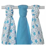 XKKO BMB Bambusová plienka Little Stars Cyan, 70x70, MIX 3ks