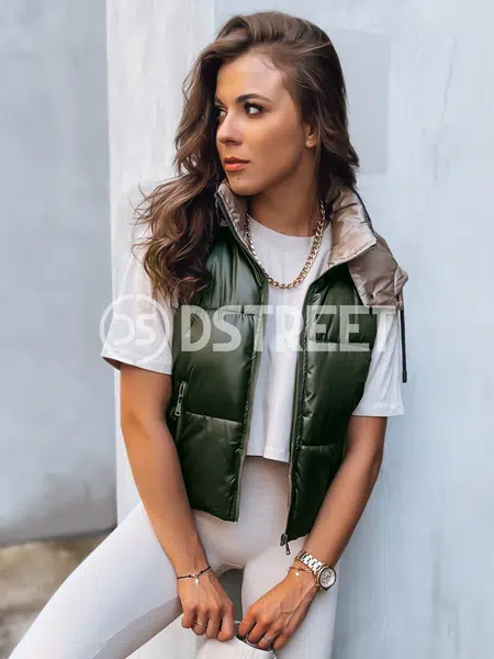 Dámská prošívaná vesta OSHE Barva zelená DSTREET