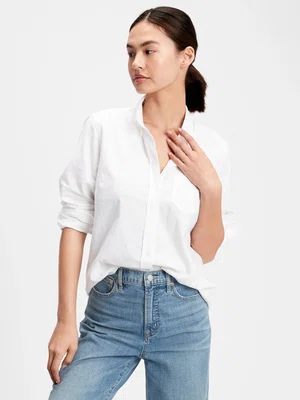 GAP Košile V-Fitted Boyfriend Oxf - Dámské