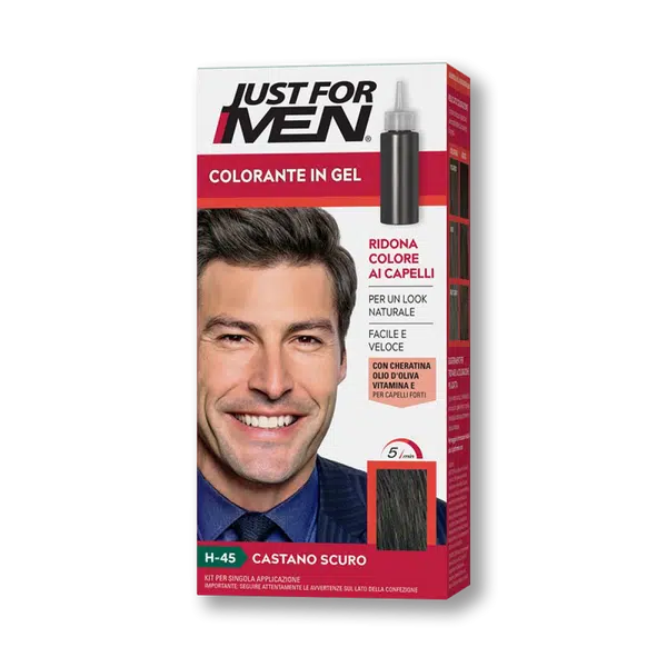 Šampón na zakrytie sivých vlasov farba tmavo hnedá Just for men H45 Dark Brown