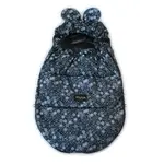 Baby Nellys nepremokavý fusak s uškami MIKI, fleece Velvet 90 x 50 cm - čierna s hviezdami