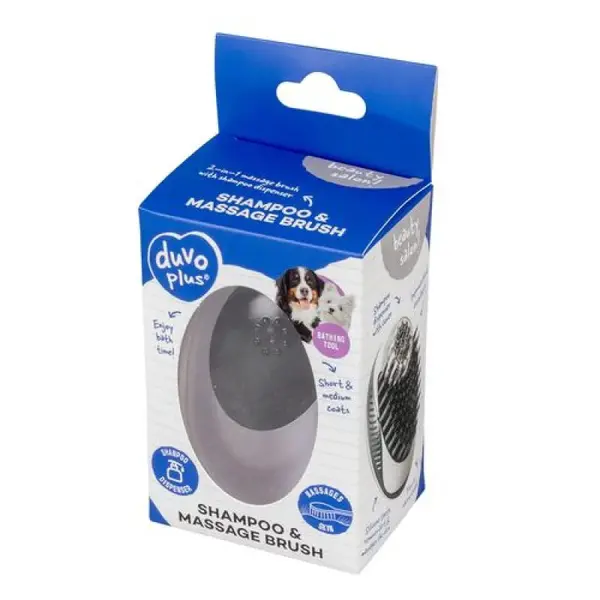 DUVO+ Masážna kefa na kúpanie s nádobou na šampón 11,5x7,5x6cm
