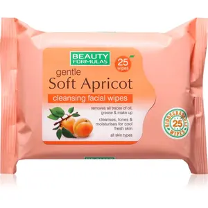 Beauty Formulas Apricot vlhčené čisticí ubrousky 25 ks