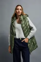 Marisse Quilted Vest With Hood, Olive