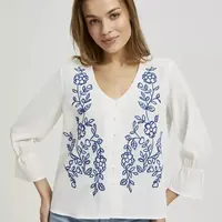 Women's shirt with MOODO pattern - white