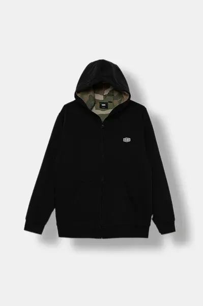 Dětská mikina Vans Dover Thermal Lined Full Zips černá barva, s kapucí, hladká, VN000PX8LUT1