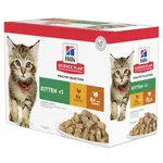 Hill's Science Plan Kitten krmivo pro kočky, kuřecí maso-krůtí maso - kapsička 12 x 85g