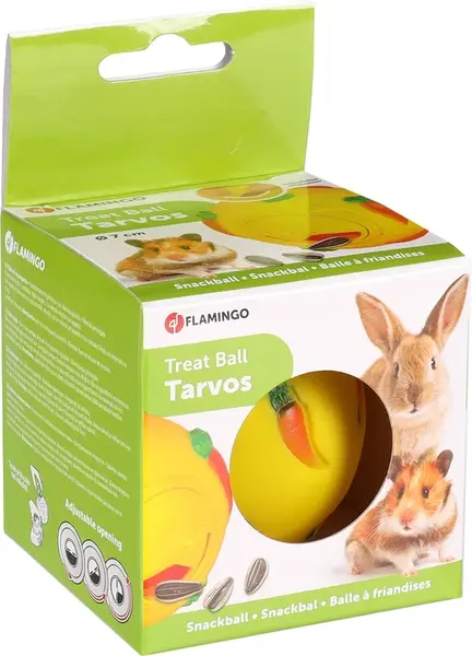 Flamingo míček s dávkovačem pamlsků pro hlodavce 1 ks