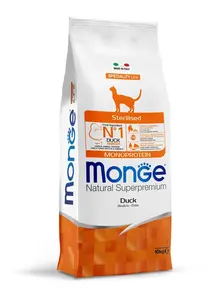 Monge Cat Monoprotein Sterilised suché krmivo pre mačky - kačica 10 kg