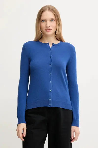 Vlněný kardigan United Colors of Benetton zelená barva