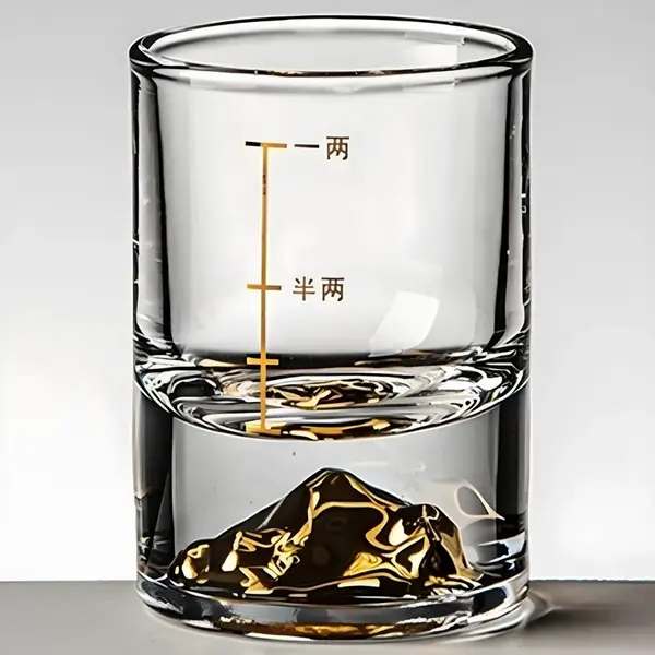 Krištáľový pohár s odmerkou - Zlatá/50ml