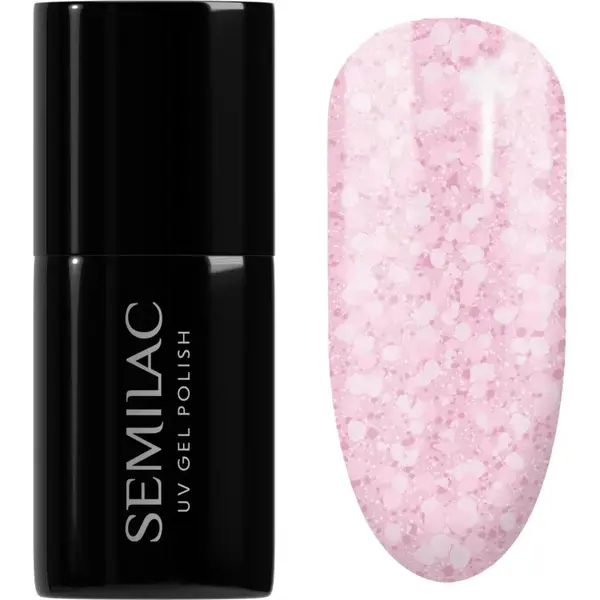 Semilac UV Hybrid Crushed_ICE gélový lak na nechty s použitím UV/LED lampy odtieň 491 Strawberry Ice 7 ml