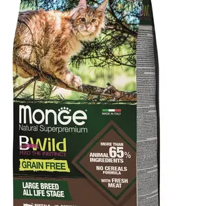 Monge BWild Grain Free suché krmivo pre veľké mačky - byvol, zemiaky, šošovica 1,5 kg