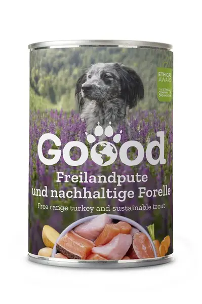 Goood Senior Freilandpute & Nachhaltige Forelle - konzerva s krůtím a pstruhovým masem 24 x 400 g