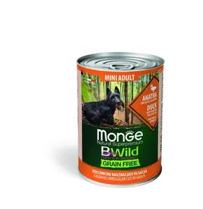 Monge BWild Grain Free Mini Adult konzerva pro psy - kachní s dýní a cuketou 400 g