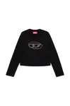 Dětské tričko s dlouhým rukávem Diesel TDOLSY T-SHIRT černá barva, J02413