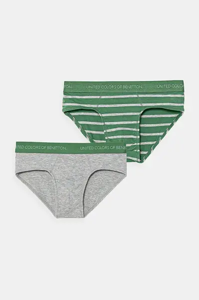 Dětské slipy United Colors of Benetton 2-pack zelená barva, 3VPS0S02T