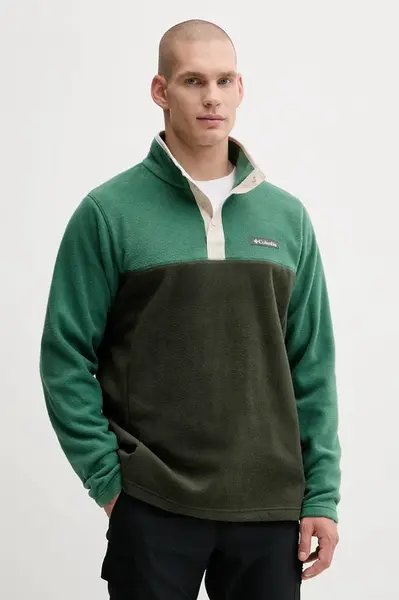 Sportovní mikina Columbia Steens Mountain Half Snap černá barva, vzorovaná, 2097721