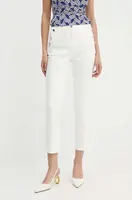 Kalhoty Morgan PRATY dámské, bílá barva, přiléhavé, high waist, PRATY