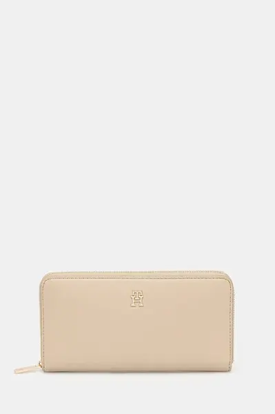 Peněženka Tommy Hilfiger dámská, béžová barva, AW0AW17744